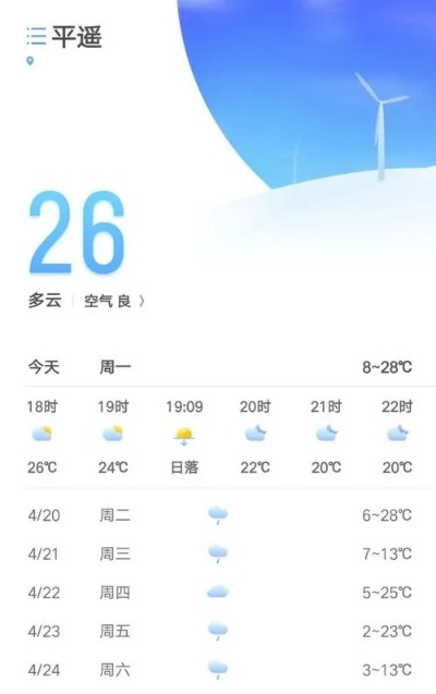 平遥天气预报，古城风云，冷暖先知